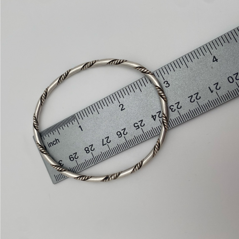 Sterling Silver 925 Twist Bangle Bracelet - Picture 5 of 5